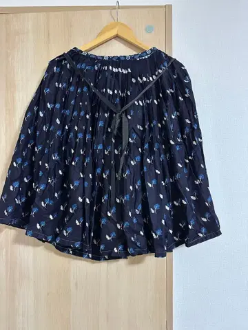 유럽 구제 의류 빈티지 네이비 코튼 스커트