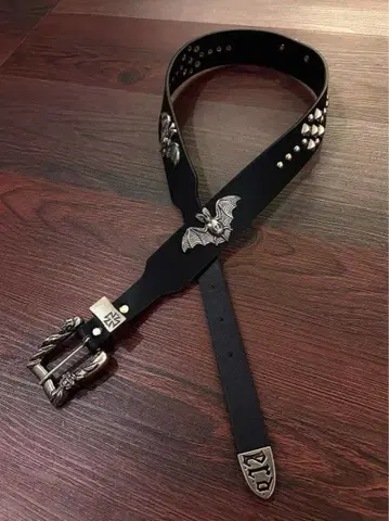 스터드 장식 블랙 가죽 벨트 펑크 록 벨트