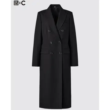 미사용 새상품 택 포함 UNIQLO 유니클로 더블 롱 코트 블랙 M