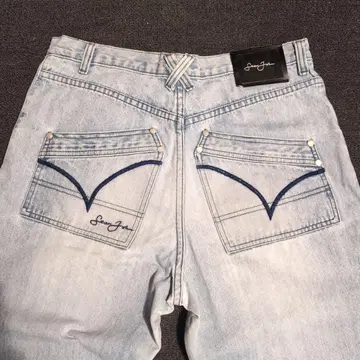 00s Sean John 자수 배기 데님 팬츠