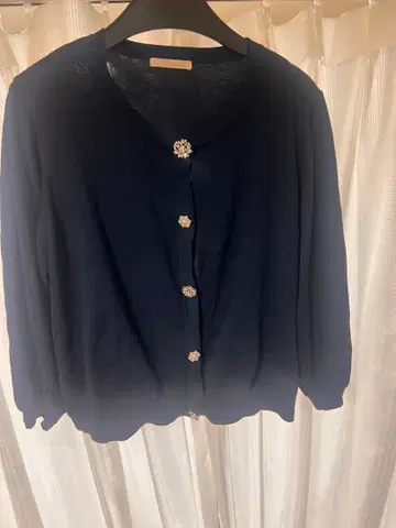 Rose Tiara 네이비 긴팔 가디건