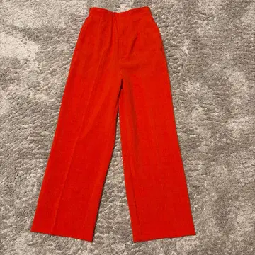 미사용 새상품 오렌지 하이웨스트 와이드 레그 슬랙스