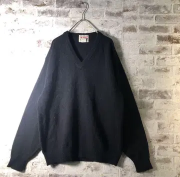 [ US 구제 의류 ] 미들 게이지: V넥 니트/스웨터 (블랙)