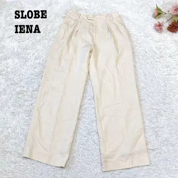 s.2222 [슬로브 이에나] 치노 턱 와이드 팬츠 고급 광택 화이트 M