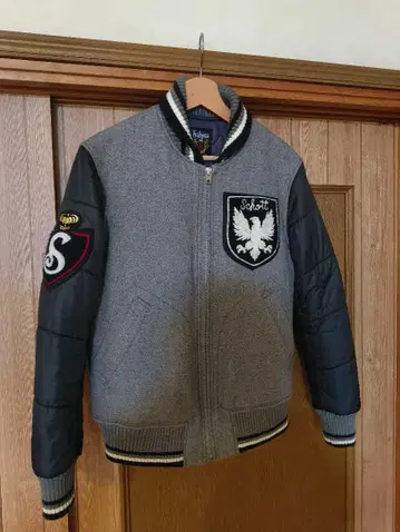 Schott 바시티 자켓 그레이/블랙 M 사이즈