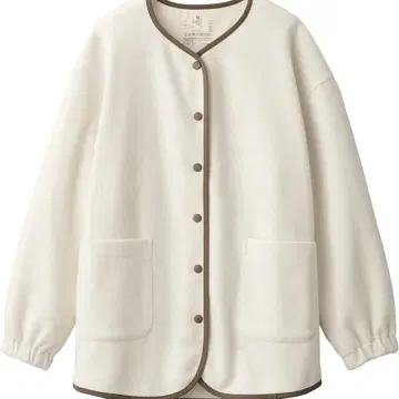 무인양품 아이보리 매끄러운 플리스 가디건 여성용