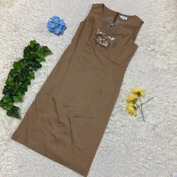 미사용 새상품 에스 스위트 무릎 기장 원피스 슬리브리스 베이지 2 M