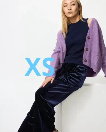 유니클로 소프트 벨로아 이지 팬츠 네이비 XS