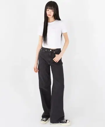 muahmuah 무아무아 데님 와이드 데님 블랙 데님