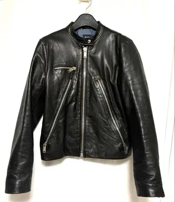 싱글 라이더 블랙 가죽 L 넉넉한 빅 블랙 GAP