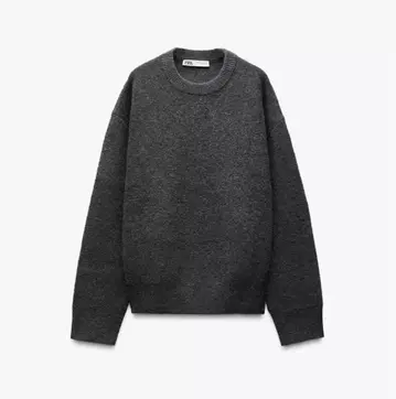 택 포함 새상품 ZARA 차콜 그레이 니트 스웨터 M 사이즈