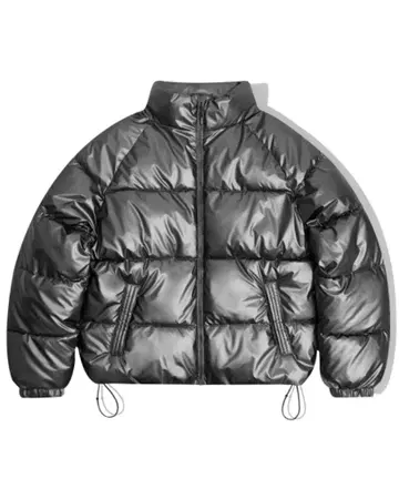 Glossy leather padding-charcoal