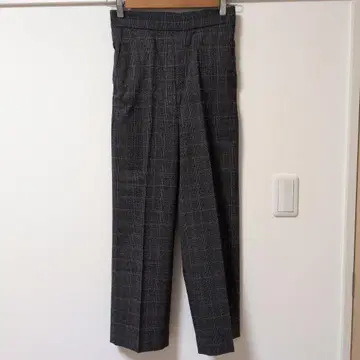 Spick and Span 사이드 버튼 체크 팬츠