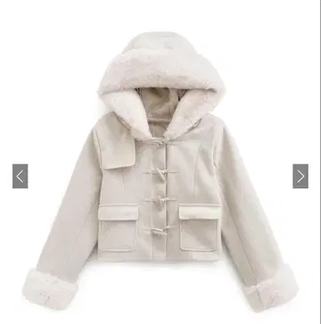 GRL 후드 부착 더플 코트 아이보리