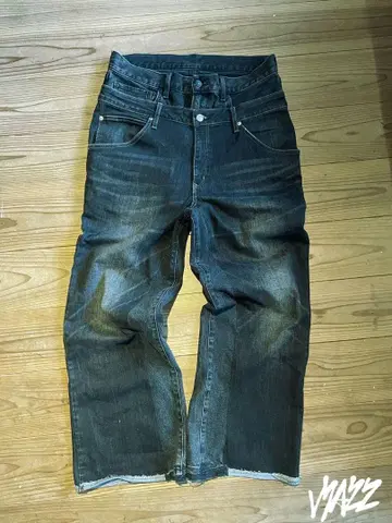 MAZZ 더블 웨이스트 데님 블랙