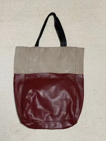 H&M 스웨이드 토트백 베이지 와인 레드