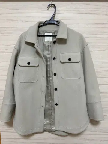 라이트 그레이 오버 사이즈 자켓 코트