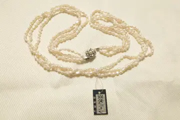담수 진주 삼연 목걸이 라이스 진주 빈티지 레트로 앤티크