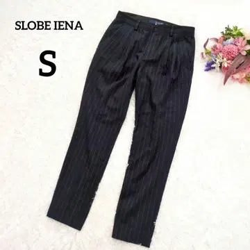 슬로브 이에나 테이퍼드 팬츠 S 네이비 스트라이프 슬랙스 039