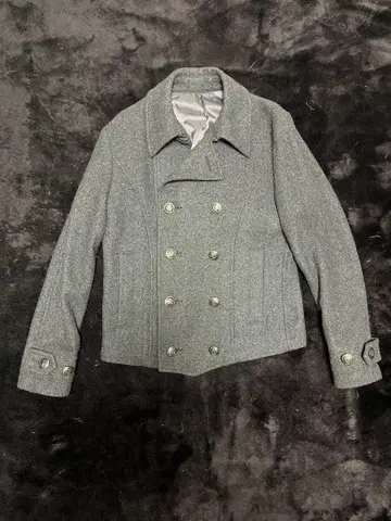 PPFM 그레이 더블 브레스트 피 코트