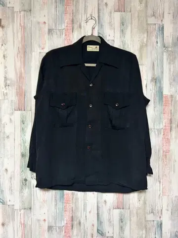 special 40s 레이온 셔츠 블랙 핸드 스티치