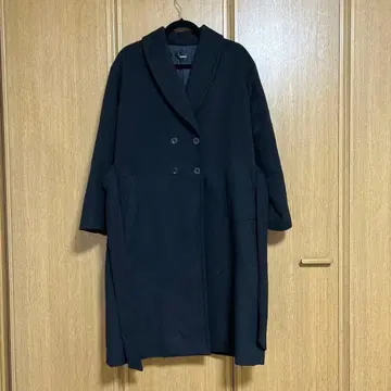 MURUA 블랙 더블 브레스트 코트