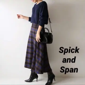 스픽 앤 스팬 체크 롱 스커트 W64 울 가을/겨울 DMW