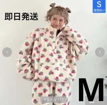 시마무라 ayano 보아 ZIP 꽃무늬 보아 하프 지퍼 새상품 M