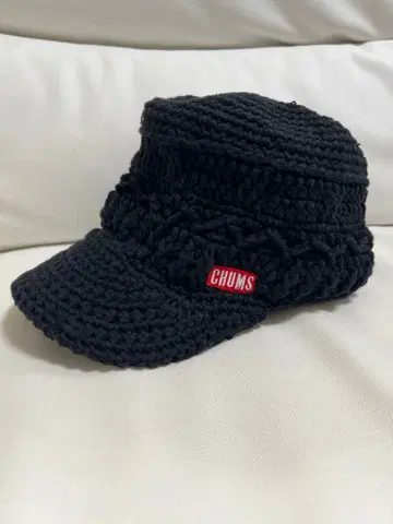 CHUMS 블랙 니트 모자 뜨개질 디자인