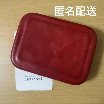 [ 익명 배송 ] 빨간색 천연 가죽 탁상 명함 카드 케이스