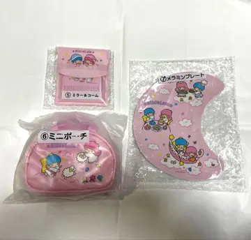 3세트 산리오 뽑기 리틀트윈스타 키키 라라 거울 파우치