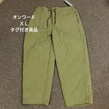 [ 택 포함 새상품급 ] 올리브 그린 퀼팅 팬츠 온워드 iiqual