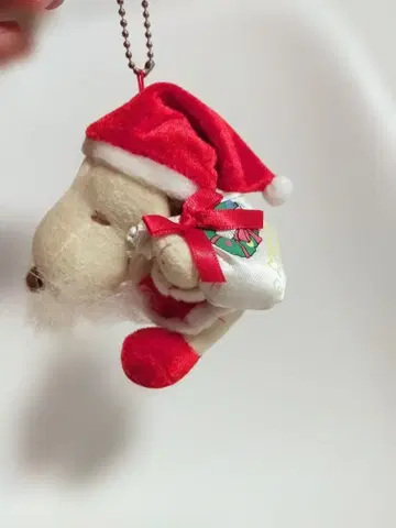 스누피 산타 코스튬 봉제 인형 키링 크리스마스