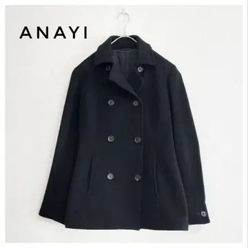 새상품급 ANAYI 울 더블 자켓 코트 P코트 블랙 36 아나이