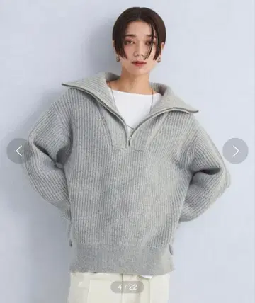 골번 하프 지퍼 풀오버 니트