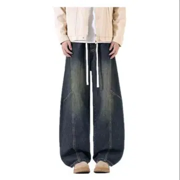 [LZYYHHR] 데님 팬츠 남성용 바지 와이드 팬츠