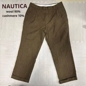 NAUTICA 브라운 체크 무늬 슬랙스 팬츠