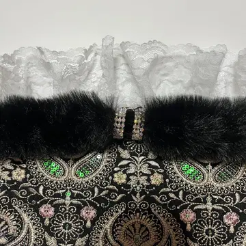 오비 장식 천 오비 장식 블랙 퍼 퍼 오비 장식