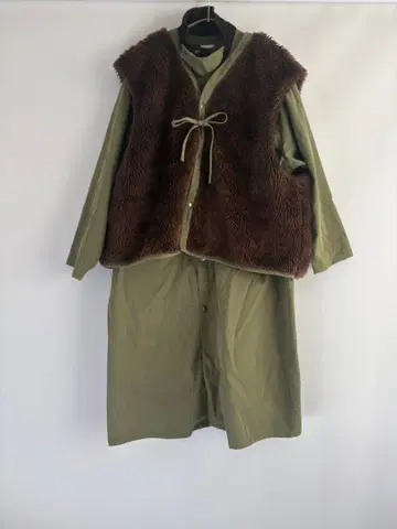 [ coen ] 5WAY 퍼 베스트 부착 모즈 코트