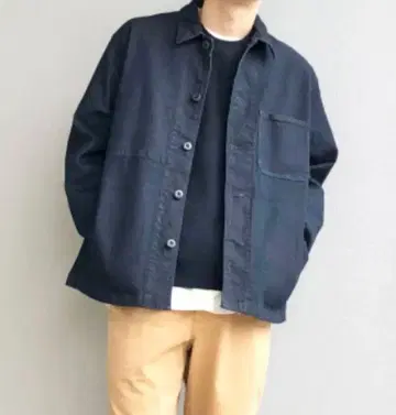 UNIQLO 데님 워크 자켓 남녀 공용 S 블루
