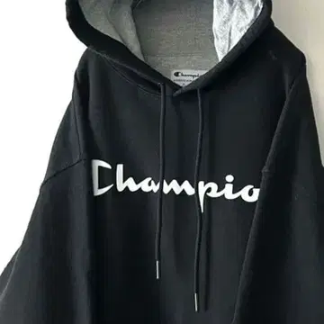 챔피온 로고 맨투맨 후드티 XL 블랙 블랙 구제 의류