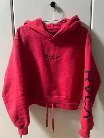 RVCA 크롭 후드티 RED xs