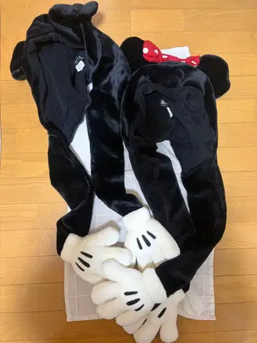 도쿄 디즈니 리조트 미키 미니 팬캡 머플러 모자