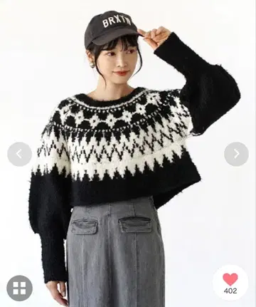 MIMIMEMETE 미미메메트 노르딕 무늬 니트