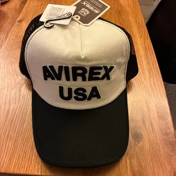 AVIREX 메쉬 캡 화이트 블랙 62-64cm