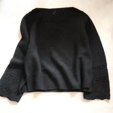 새상품급 론 헤르만 레이스 긴팔 니트 스웨터 블랙 울