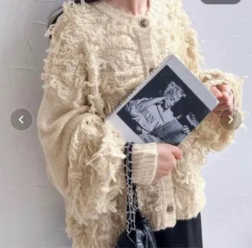 reca 볼륨 슬리브 가디건