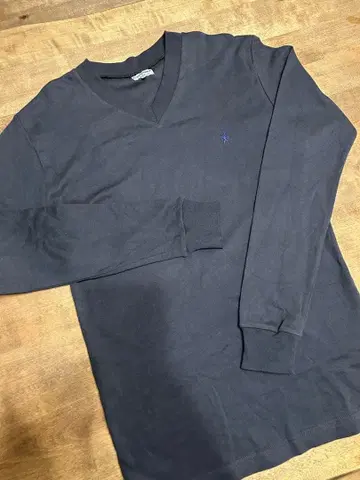 Gymphlex 다크 그레이 V넥 롱T셔츠 M