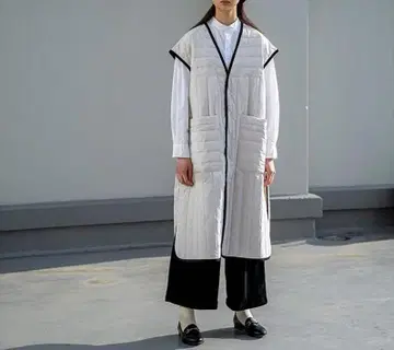 MANON : 퀼트 파이핑 롱베스트 0 아이보리 정가 16,800엔