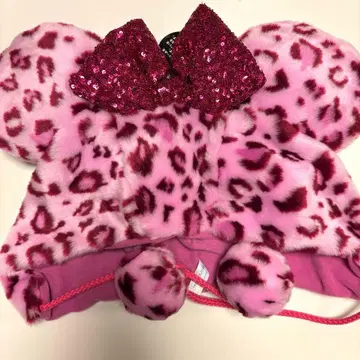 디즈니 레오파드 무늬 팬캡 핑크